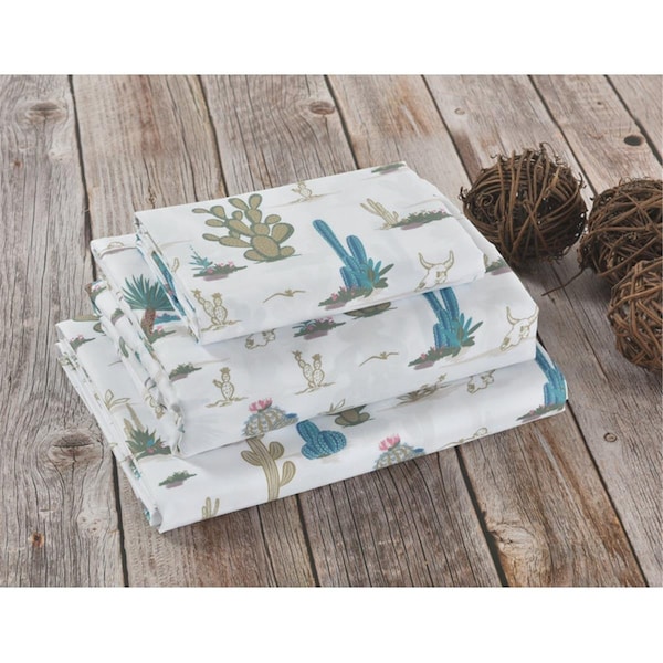 Convenience Concepts Saguaro Desert Cactus Print Sheet Set, Multi Color - King Size HI3044586 - main